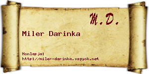 Miler Darinka névjegykártya